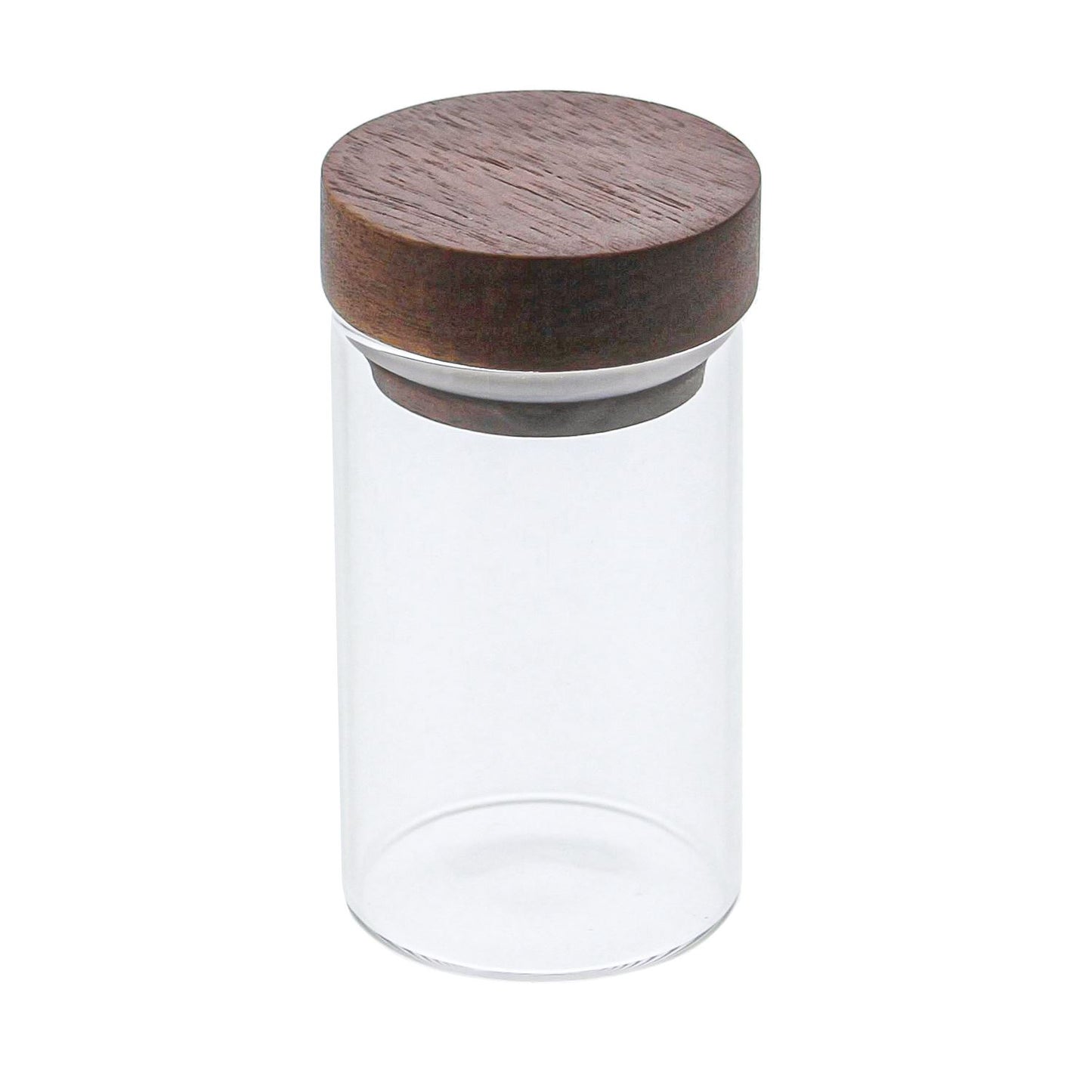 Voorraadpot met acacia deksel 120 ml bruin
