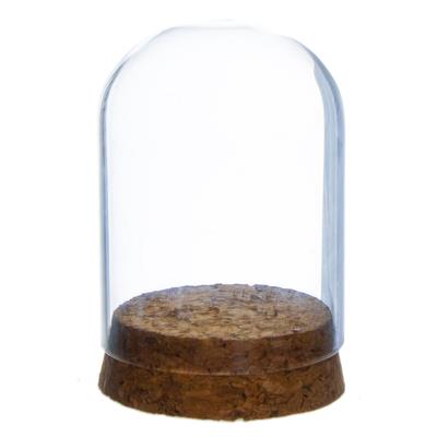 Glazen stolp met kurk voet (5x7) cm