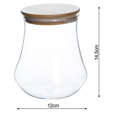 Glazen pot met houten deksel 950ml