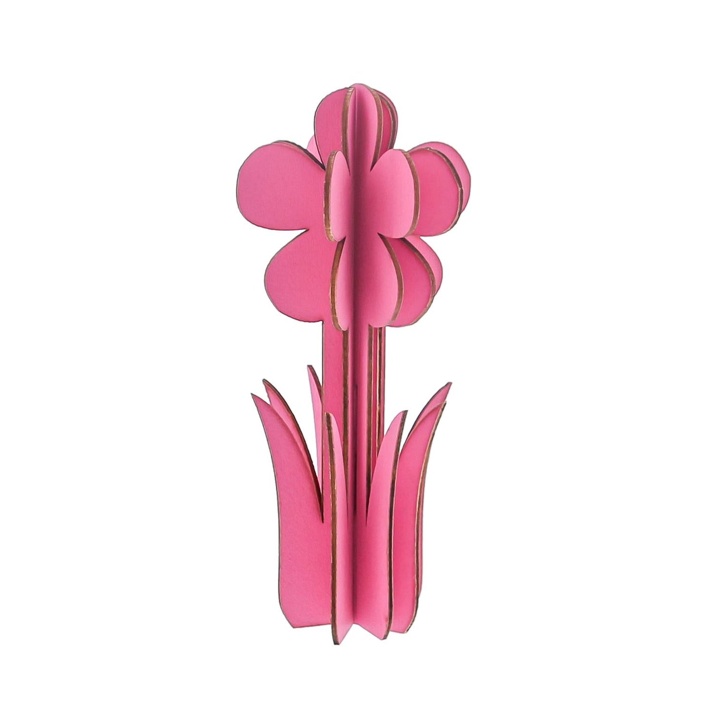 Houten bloem 3D fuchsia