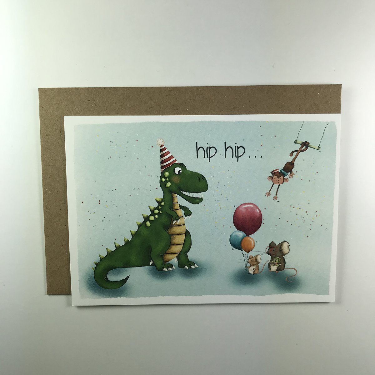 Postkaart - Hip Hip Dino