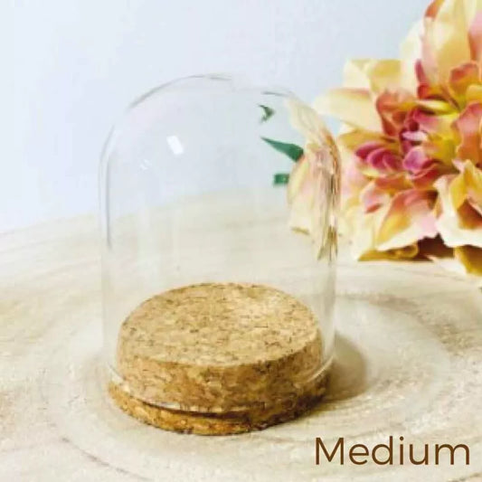 Glazen globe op kurk medium