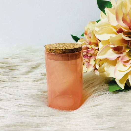 Glazen Cylinderpotje met kurkdeksel Roze