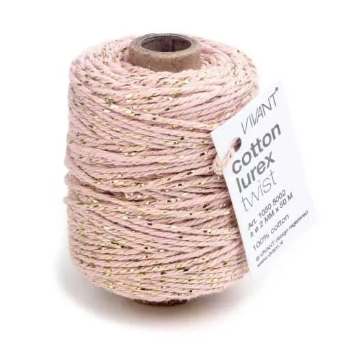 Touw roze met gouden accent