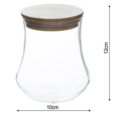 Glazen pot met houten deksel 500ml